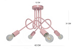  Lampa  sufitowa do pokoju dziewczynki różowa Mondo 4 Loft