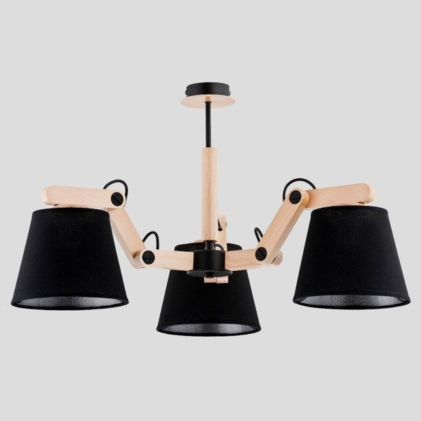 Rozłożysta lampa JOGA III drewno abażur