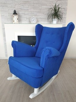 Fotel Bujany Uszak Niebieski, idealny do karmienia dziecka