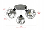 Lampa sufitowa do pokoju młodzieżowego szara  Edison Globus 3 