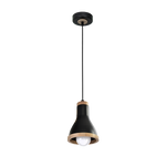 Lampa wisząca HOLLY BLACK / WOOD 1xE27 60W