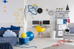 Lampa sufitowa do pokoju dziecka nowoczesna granatowa Sferis 1XE27 Led
