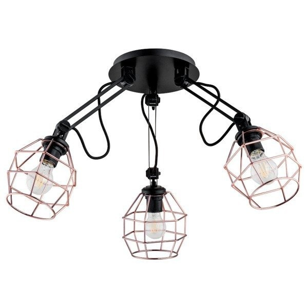 Lampa druciak DARTH BLACK miedź III 65cm