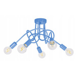 Lampa sufitowa do pokoju dziecka niebieska Magiczny Zawijas 5xE27 Led 