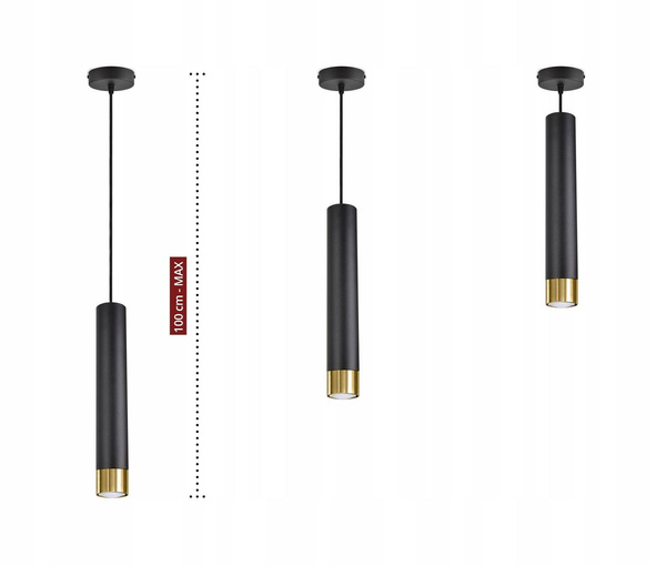 Lampa wisząca spot czarno-złoty 1 xGU10