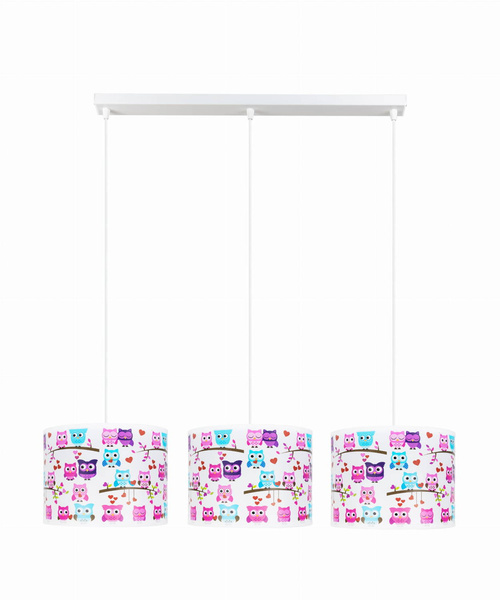 Różowa lampa dla dziewczynki abażury w białe chmurki