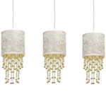 Nowoczesna lampa wisząca listwa ALMERIA WHITE/GOLD 3xE27 MLP6445