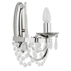 Kinkiet świecznik KSENIA kryształki chrom