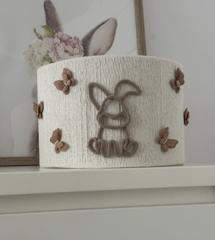 Lampa wisząca do pokoju dziewczynki w stylu boho Króliczek średnica 30 cm Led