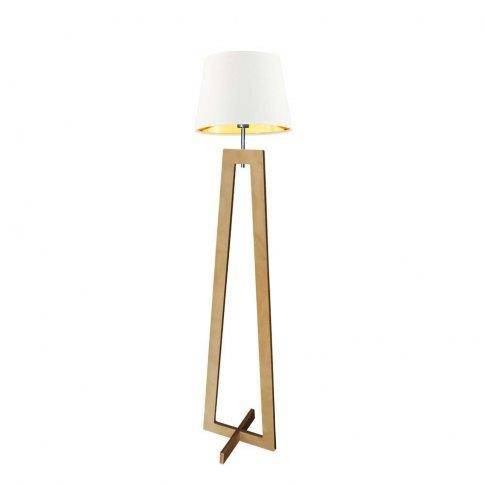 Lampa stojąca z drewna KOS GOLD
