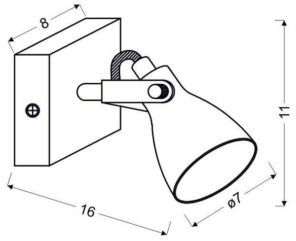 Lampa ścienna kinkiet 1x40W GU10 szary mat ASH 91-64394