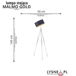 Nowoczesna metalowa lampa podłogowa  MALMO GOLD