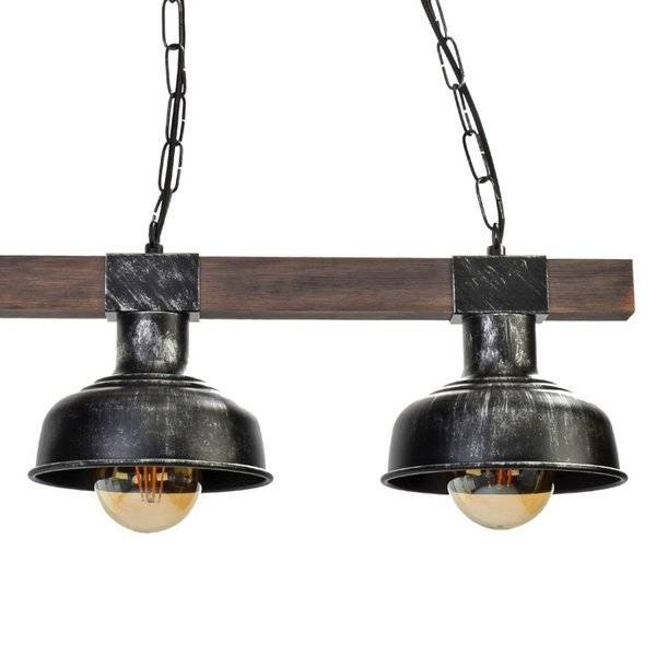 Lampa wisząca FARO BLACK / WOOD 3xE27 60W MLP6243 