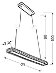 Lampa wisząca LED chromowa prostokątna 20W 4000K Symphony Candellux 31-55743