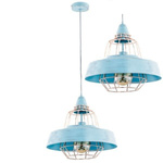 Nowoczesna lampa TAMARIS niebieska śr. 40cm
