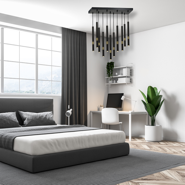 Lampa wisząca MONZA BLACK / GOLD 11xG9 8W MLP6386