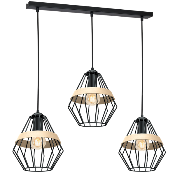 Lampa wisząca INDUSTRIALNA CLIFF BLACK 3xE27 MLP5525