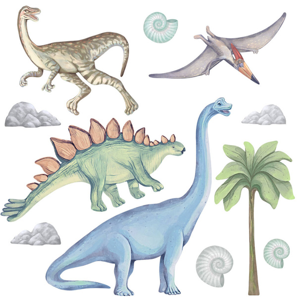Naklejki na ścianę do pokoju dziecięcego Dinozaury 2