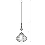 Lampa wisząca druciana zwis nowoczesna ABI M czarny śr. 40cm