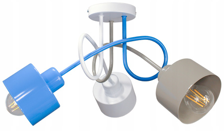 Lampa sufitowa do pokoju chłopca kolorowa Zakręcony Kubeczek 3xE27 Led