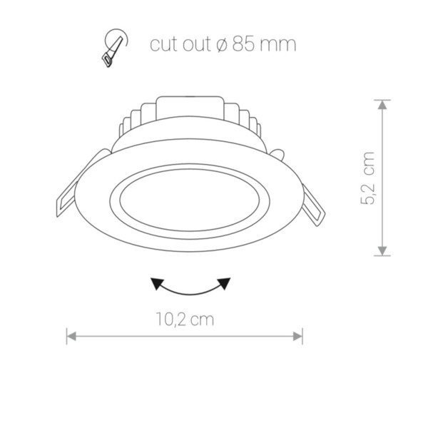 Oczko oprawa sufitowa ruchoma EOL LED 5W biały NEUTRALNY