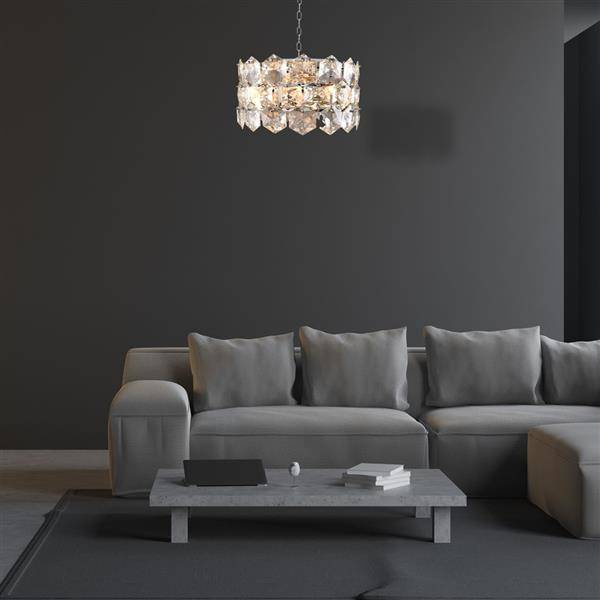 Lampa wisząca żyrandol glamour AUSTIN CHROME ML5989