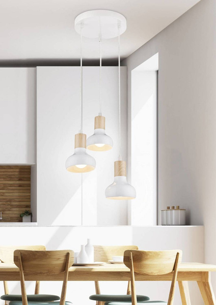 Lampa sufitowa wisząca biała na talerzu 3x40W Puerto Candellux 33-62635