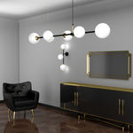 Lampa wisząca POP, MLP7846, czarny/złoty/biały, 6x40W E14