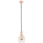 Druciana lampa kratka OBERON miedź/czarna śr. 15,5cm
