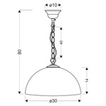 Lampa wisząca patyna/biała szklana regulowana 60W Sugar Candellux 31-77752