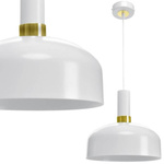 Nowoczesna lampa wisząca MALMO WHITE/GOLD 1xE27 MLP6197