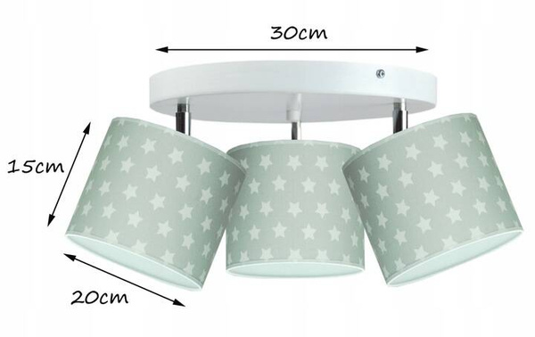 Lampa sufitowa do pokoju dziecka 3-punktowa w Gwiazdki Koło 3xE27 Led 
