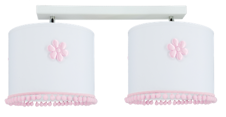 Lampa sufitowa do pokoju dziewczynki biało-różowa Pompony Listwa 2