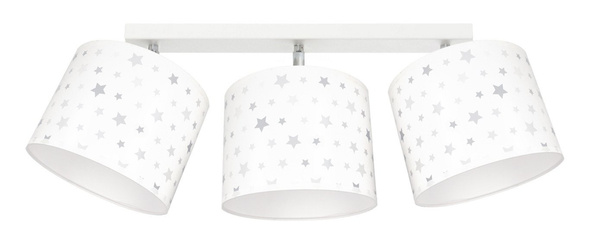 Lampa sufitowa GWIAZDKI SZARE 3pł do dziecięcego pokoju