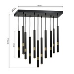 Lampa wisząca MONZA BLACK / GOLD 11xG9 8W MLP6386