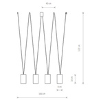 Lampa wisząca nad wyspę MORE TONE IV regulowana 4x GU10 10W | czarny złoty