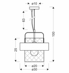 Lampa wisząca czarna/srebrna metalowy koszyk 40W E27 Fiba 31-78506