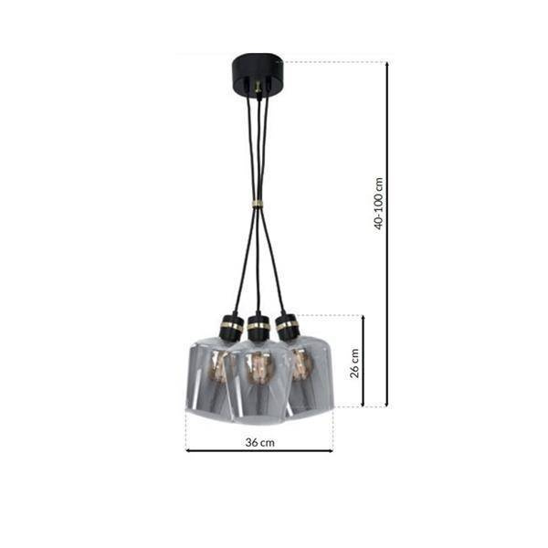 Lampa wisząca SUPEŁ RICHMOND BLACK / GOLD MLP65400