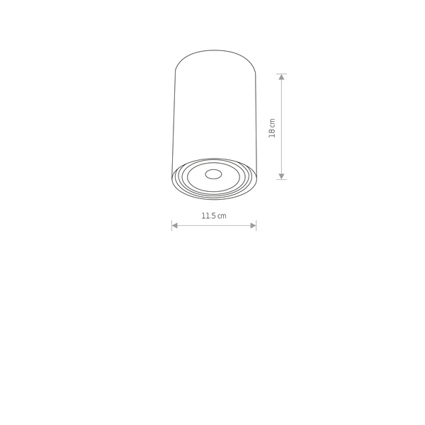 Tuba spot BIT WHITE M wys. 18cm