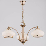 Lampa sufitowa żyrandol klasyczny AMELIA 3 punkty E27 szer. 64cm | ecru złoty