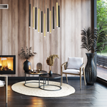 Lampa wisząca MONZA BRASS, MLP8845, czarno-złota, 11x8W G9