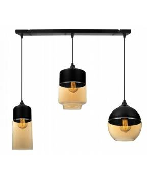 Nowoczesna Lampa Wisząca ze Szklanymi Kloszami i Metalowymi Detalami