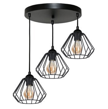 Lampa sufitowa do pokoju młodzieżowego czarna druciak WIRE 3xE27 Led