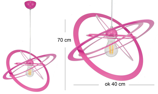 Lampa wisząca do pokoju dziewczynki różowa Sferis 1xE27 Led 