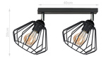 Lampa sufitowa młodzieżowa czarna Druciak Loft 2xE27
