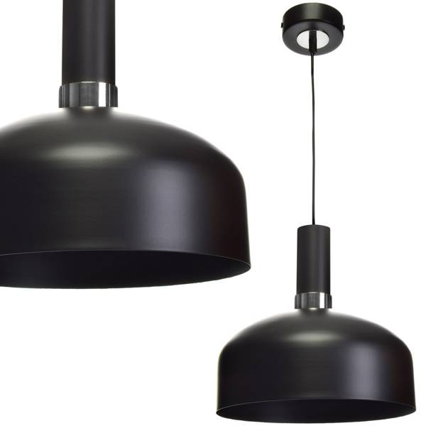Nowoczesna lampa wisząca MALMO BLACK/CHROME 1xE27 MLP6203