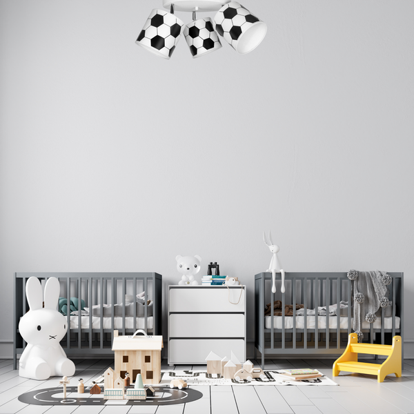 Lampa  sufitowa dla chłopca z motywem piłki nożnej 3xE27 koło 