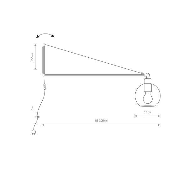 Kinkiet na ramieniu CRANE szer 93cm