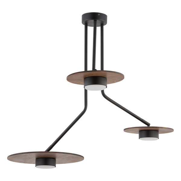 Lampa sufitowa regulowana DISK III sklejka GX53 | czarny brązowy