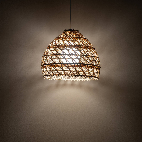 Lampa wisząca BOHO S śr. 30cm E27 | naturalne drewno/biały